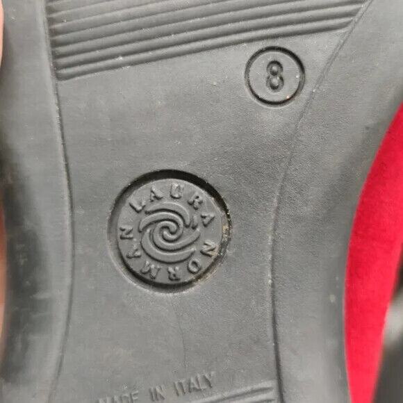 VIntage Red Suede Loafer Loafers sz 8 - Picture 10 of 11